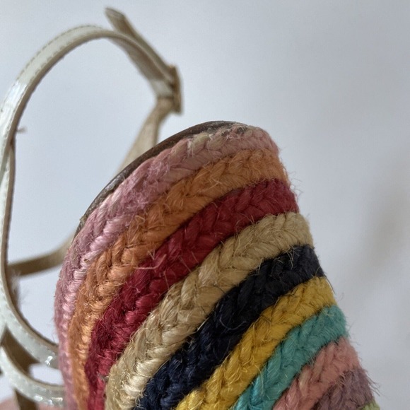 Paloma Barcelo Platform Shoe Wedge Strappy Hippie Sandal Patent Leather BOHO 7.5 - Picture 11 of 13